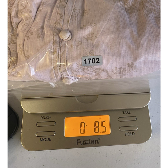 Lauren Conrad Tunic Top Sz 2X Pale Pink Chiffon Gold Floral Romantic Fairy Core - Picture 13 of 13